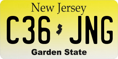 NJ license plate C36JNG