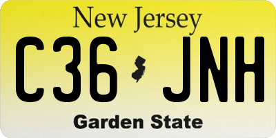 NJ license plate C36JNH