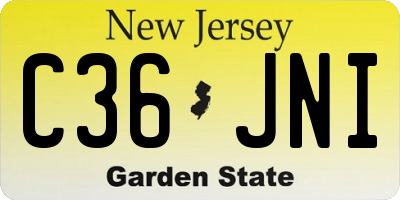 NJ license plate C36JNI