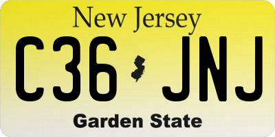NJ license plate C36JNJ