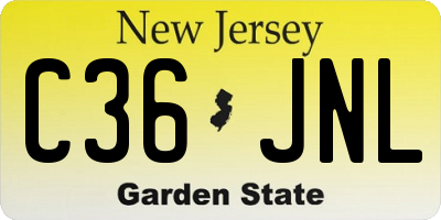 NJ license plate C36JNL