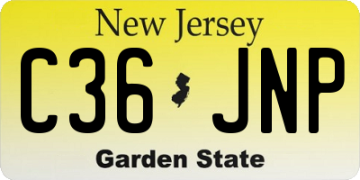 NJ license plate C36JNP