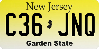 NJ license plate C36JNQ