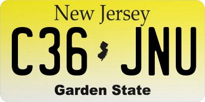 NJ license plate C36JNU