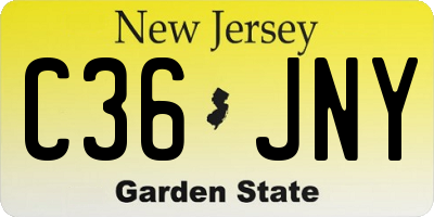 NJ license plate C36JNY