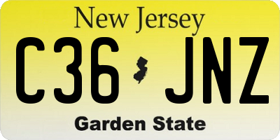 NJ license plate C36JNZ