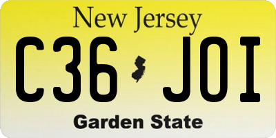 NJ license plate C36JOI