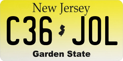 NJ license plate C36JOL