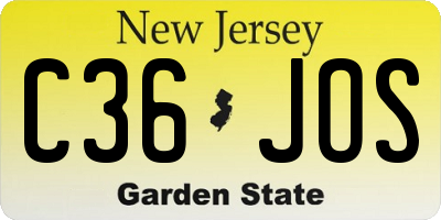 NJ license plate C36JOS