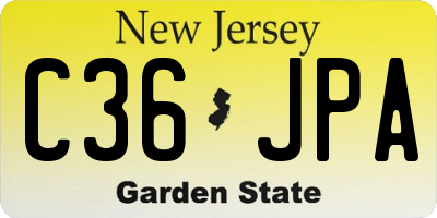 NJ license plate C36JPA