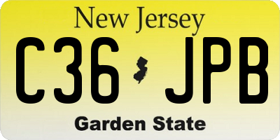 NJ license plate C36JPB