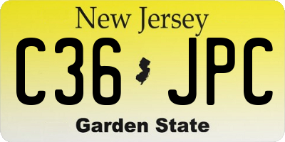 NJ license plate C36JPC