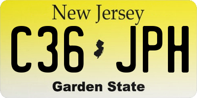 NJ license plate C36JPH