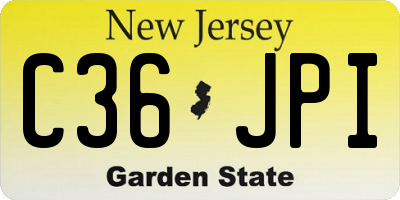 NJ license plate C36JPI