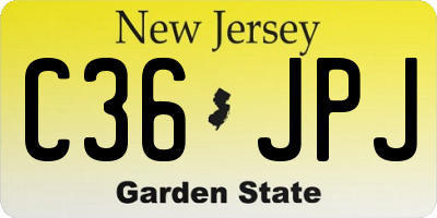 NJ license plate C36JPJ