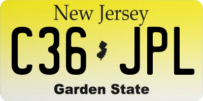 NJ license plate C36JPL