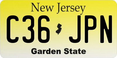 NJ license plate C36JPN