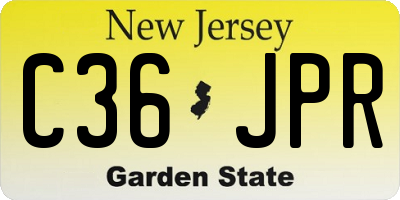 NJ license plate C36JPR