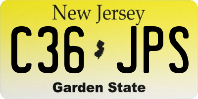 NJ license plate C36JPS