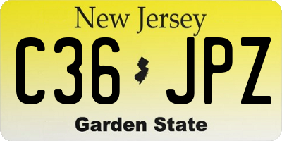 NJ license plate C36JPZ