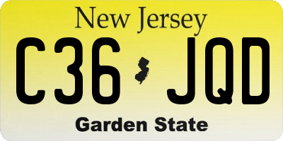NJ license plate C36JQD