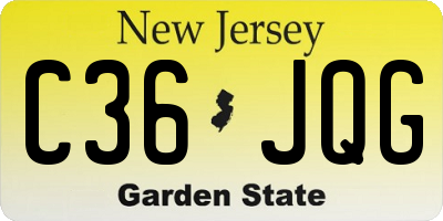 NJ license plate C36JQG