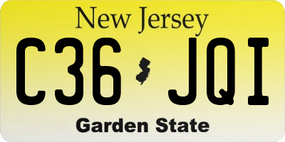 NJ license plate C36JQI
