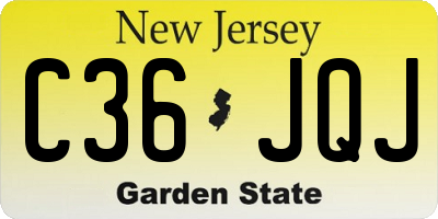NJ license plate C36JQJ