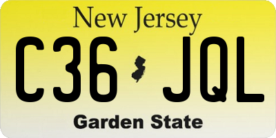 NJ license plate C36JQL
