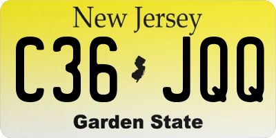 NJ license plate C36JQQ
