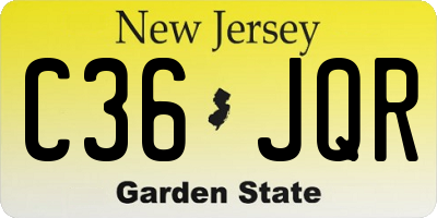 NJ license plate C36JQR
