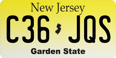 NJ license plate C36JQS