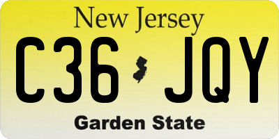 NJ license plate C36JQY