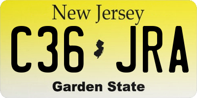 NJ license plate C36JRA