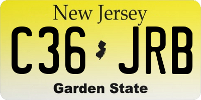 NJ license plate C36JRB
