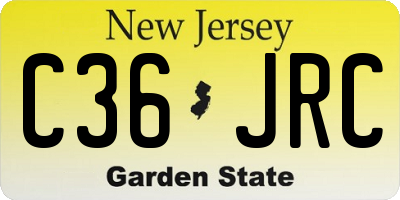 NJ license plate C36JRC