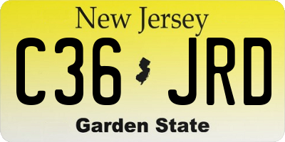 NJ license plate C36JRD