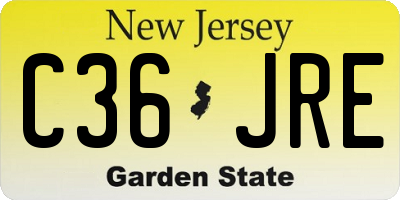 NJ license plate C36JRE