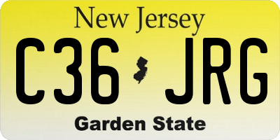 NJ license plate C36JRG