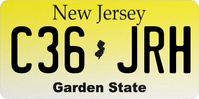 NJ license plate C36JRH