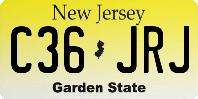 NJ license plate C36JRJ