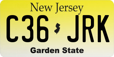 NJ license plate C36JRK