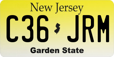NJ license plate C36JRM