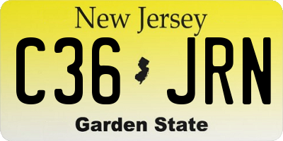 NJ license plate C36JRN