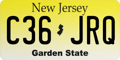 NJ license plate C36JRQ