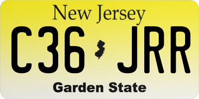 NJ license plate C36JRR