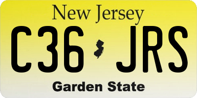 NJ license plate C36JRS