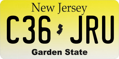 NJ license plate C36JRU