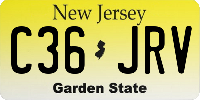 NJ license plate C36JRV