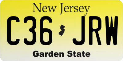 NJ license plate C36JRW